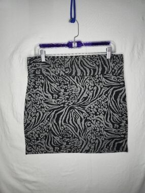 Candy Couture Ladies Stretch Zebra Patterned Pull On Mini Skirt Size Large